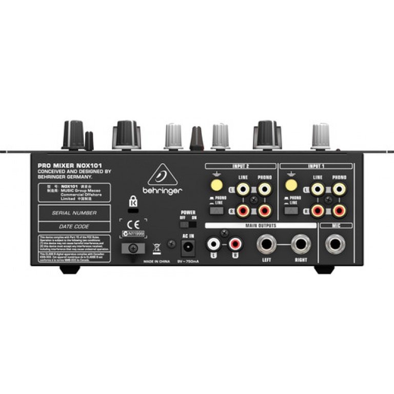 Behringer NOX101 Mixer DJ 2Ch 1Mic 2Line w/ Full VCA control