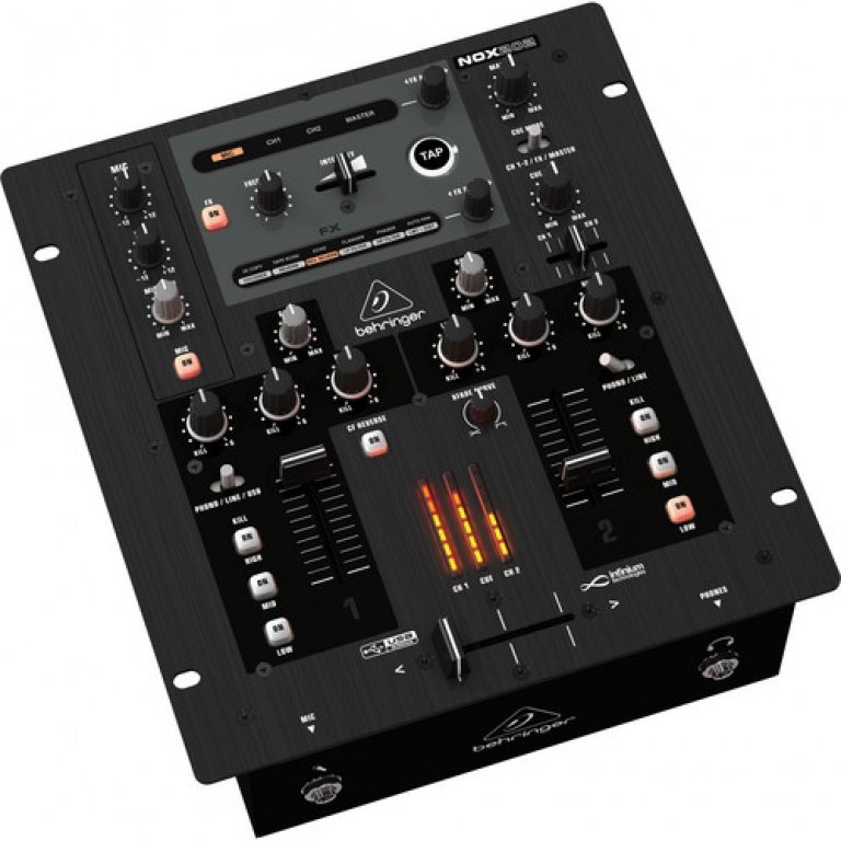 Behringer NOX202 Mixer DJ 2Ch 1Mic 2Line USB interface 24Bit Digital FX