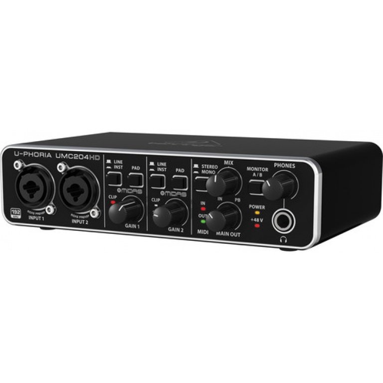 Behringer UMC204HD Audio Interface 2 Input 4 Output 24-Bit/96 kHz USB Audio/MIDI Interface