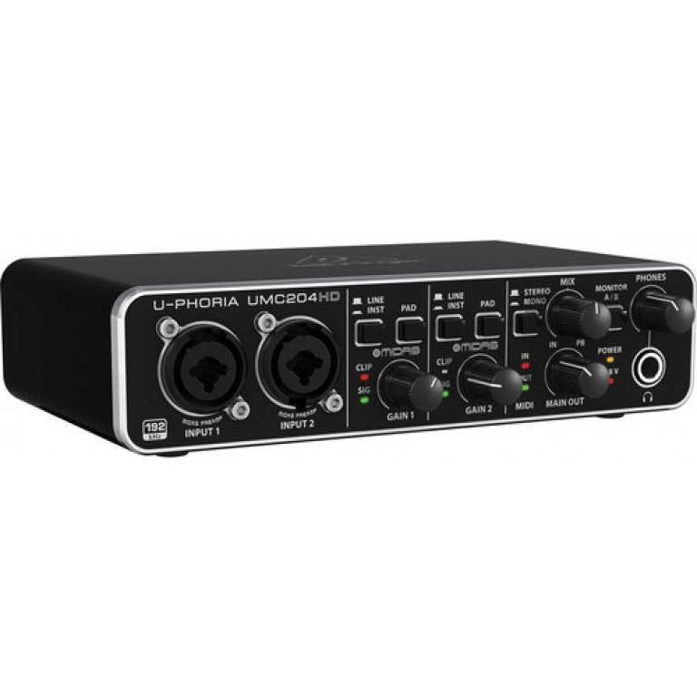 Behringer UMC204HD Audio Interface 2 Input 4 Output 24-Bit/96 kHz USB Audio/MIDI Interface