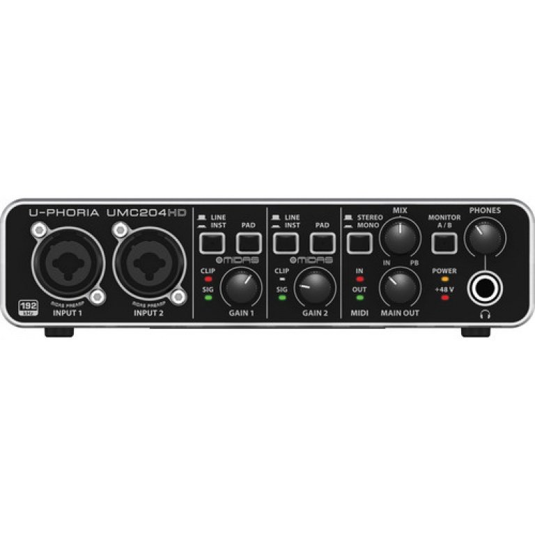 Behringer UMC204HD Audio Interface 2 Input 4 Output 24-Bit/96 kHz USB Audio/MIDI Interface