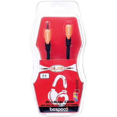 Bespeco SLFJJM300 3.5 JkF to 3.5 JKm 3M Cable & Adapter