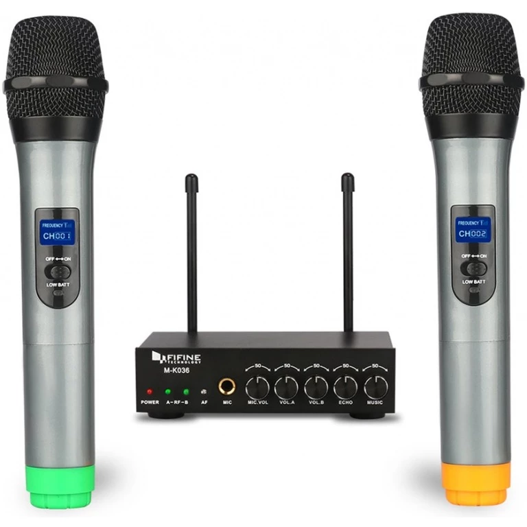 Fifine K036 UHF Dual Channel Wireless Handheld Mics