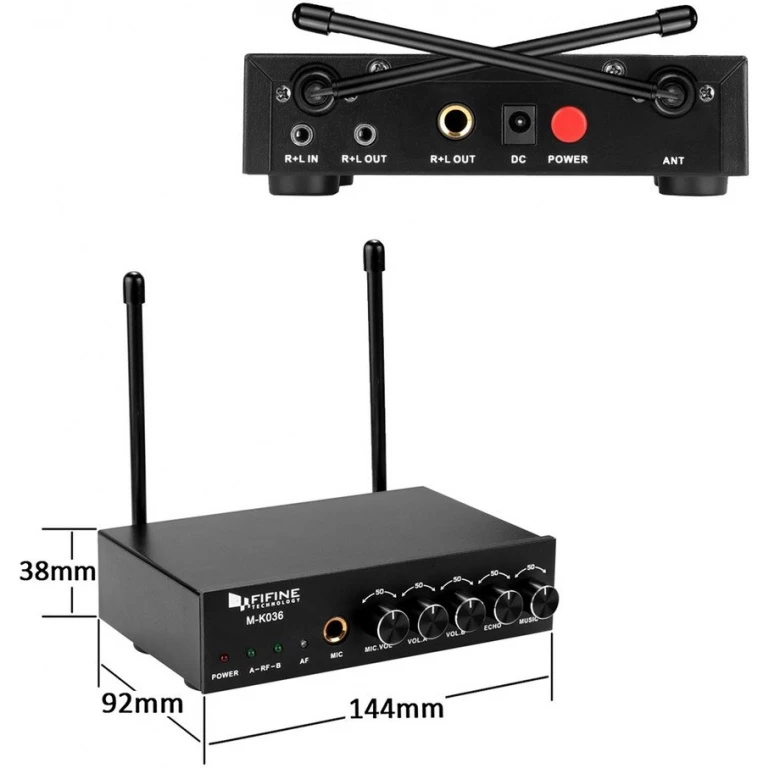 Fifine K036 UHF Dual Channel Wireless Handheld Mics