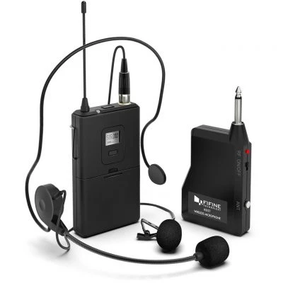 Fifine K037B Wireless Microphone system with Headset & Lavalier Lapel Mics