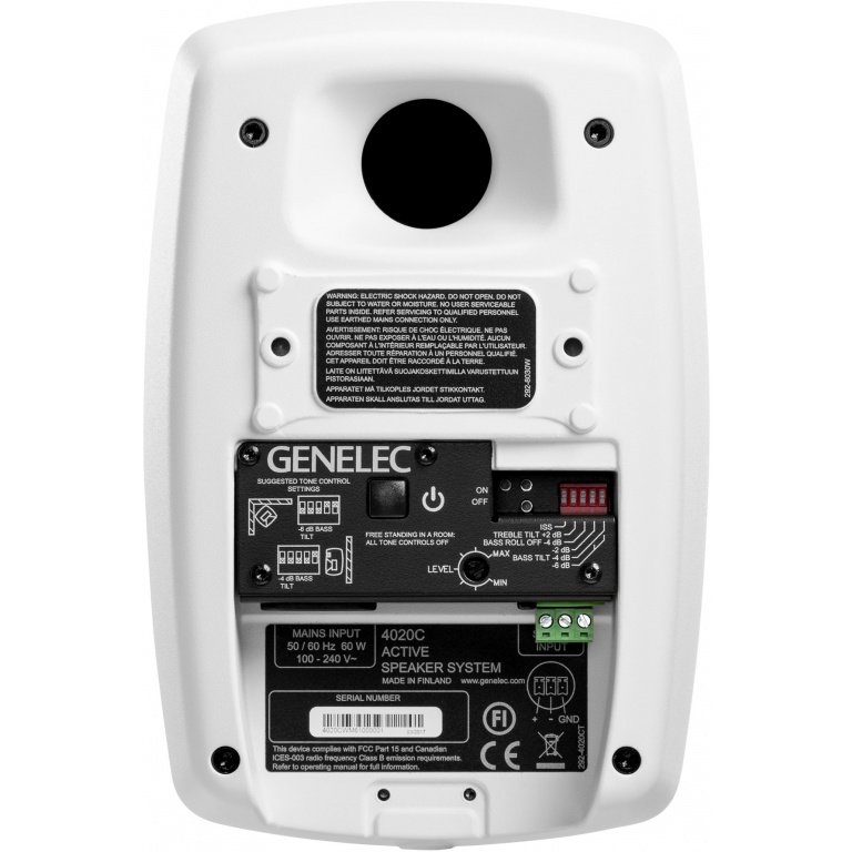 Genelec 4020CWM Compact Two-Way Active Loudspeaker System in White Painted Finish