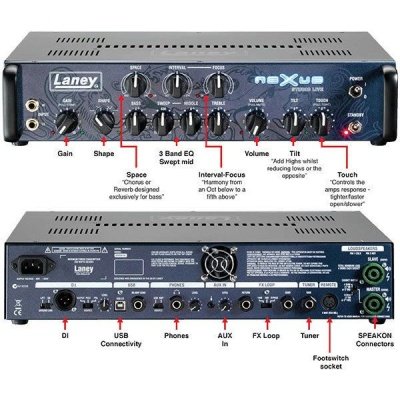 Laney NEXUSSL 2X500W Nexus Studio Live Bass Head - Class D