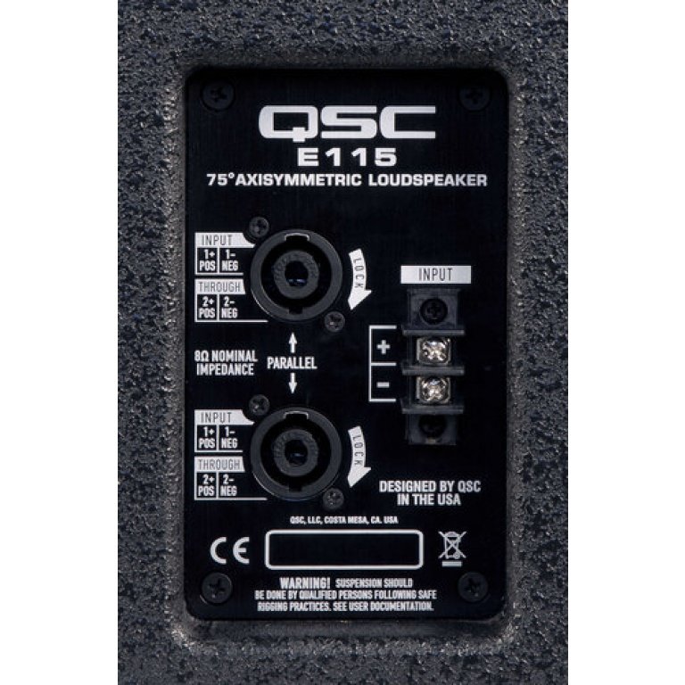 QSC E115 15" 2-Way, Externally Powered, Live Sound-Reinforcement Loudspeaker Available In Black