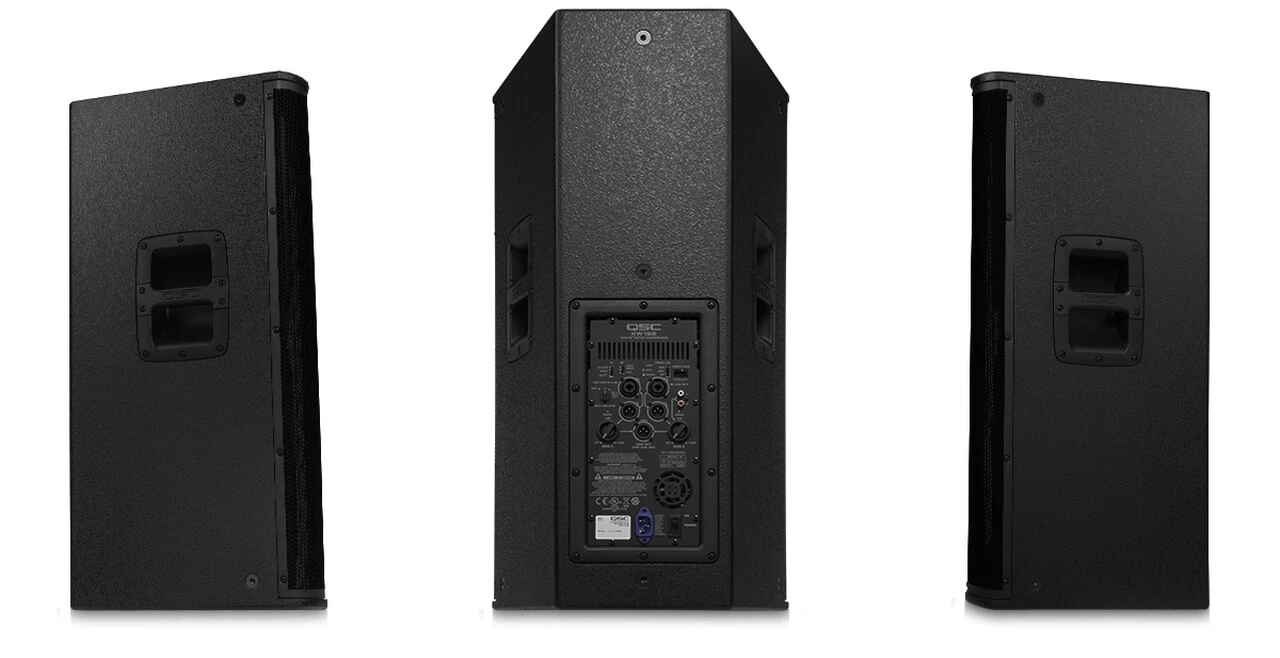 QSC Kw152 15" Two-Way, 1000W, 60 inches conical waveguide Axisymmetric, Active Loudspeaker. QSC Kw152 15" Two-Way, 1000W, 60 inches conical waveguide Axisymmetric, Active Loudspeaker.