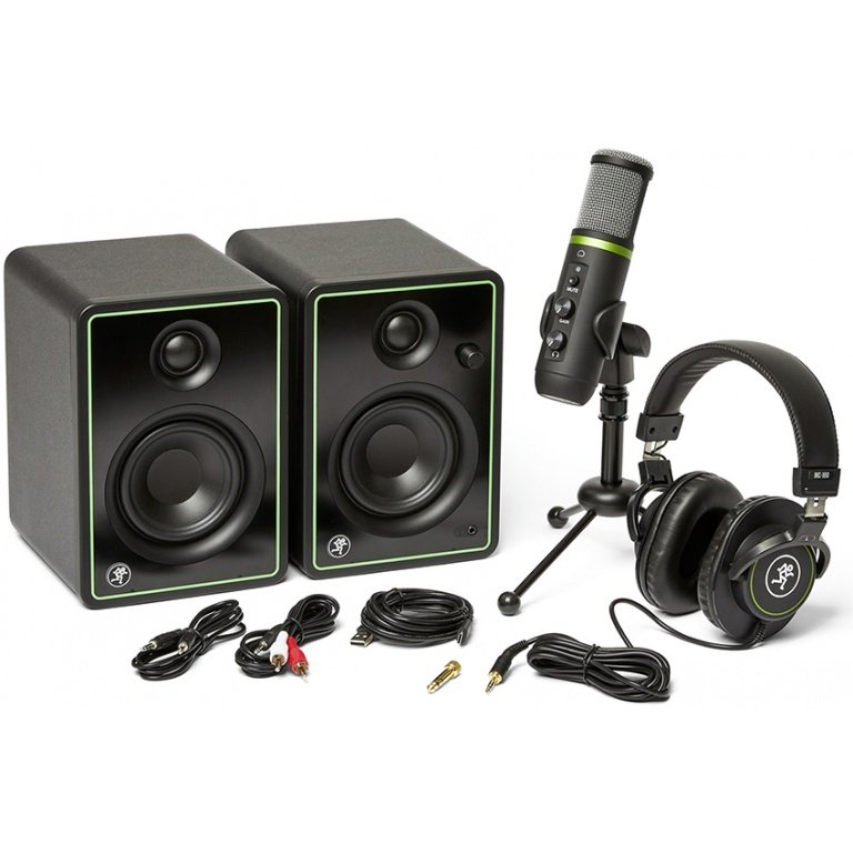 Mackie Creator Bundle is Content Bundle with Studio Monitors, USB Condenser Microphone & Headphone