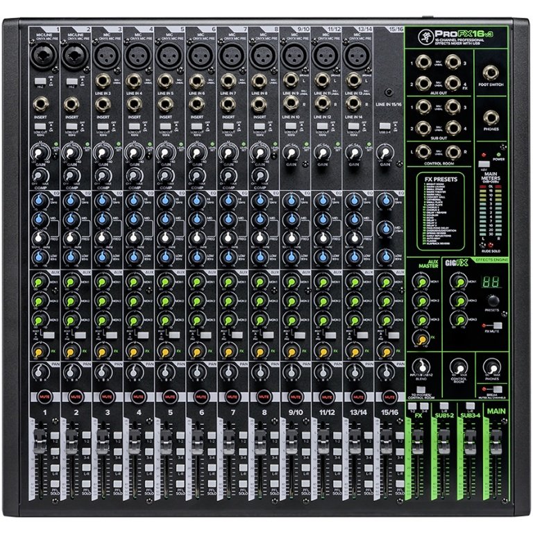 Mackie ProFX16v3 Professional 16 Channel 4-Bus Mixer with Effects & USB