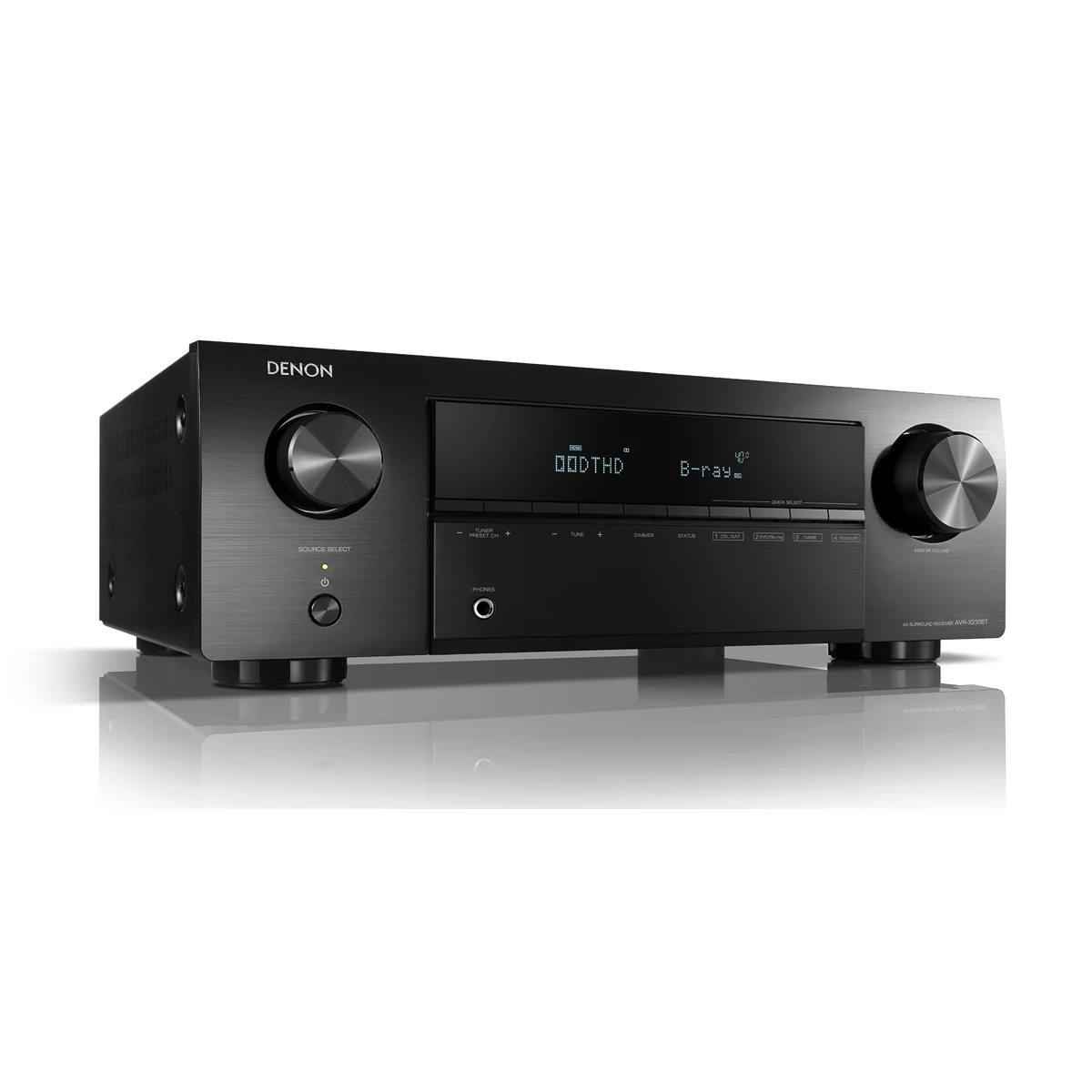 Denon AVRX - 250BT 5.1 Ch Processing, Dolby TrueHD, DTS- HD Master Audio Bluetooth Music Streaming AV Receiver Denon AVRX - 250BT 5.1 Ch Processing, Dolby TrueHD, DTS- HD Master Audio Bluetooth Music Streaming AV Receiver