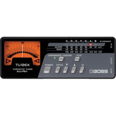 BOSS TU-12EX - Chromatic Tuner with ACCU-PITCH - For Guitar & Bass