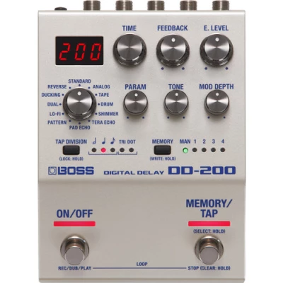 BOSS DD-200 Digital Delay Pedal for Electric Guitars