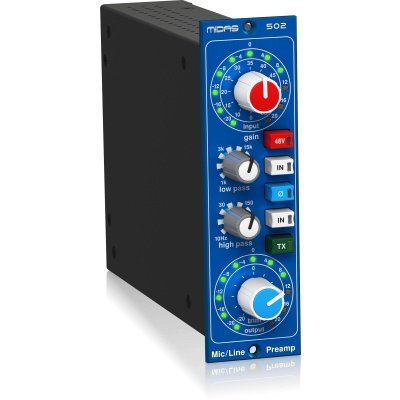 Midas MICROPHONE PREAMPLIFIER 502 V2 500 Series Modular Midas Microphone Preamplifier with Classic XL4 Filters