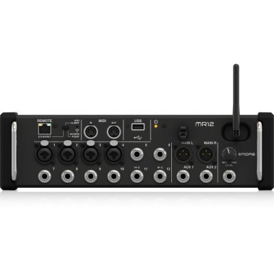 Midas MR12 12-Input Digital Mixer for iPad/Android Tablets with 4 Midas PRO Preamps, 8 Line Inputs, Integrated Wifi Module and USB Stereo Recorder