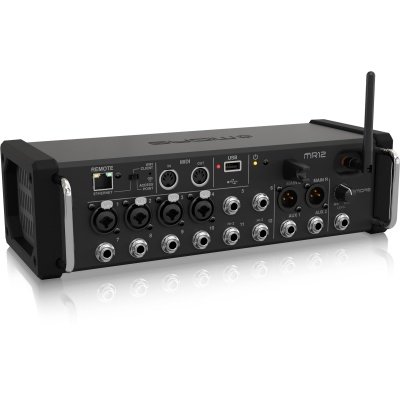 Midas MR12 12-Input Digital Mixer for iPad/Android Tablets with 4 Midas PRO Preamps, 8 Line Inputs, Integrated Wifi Module and USB Stereo Recorder