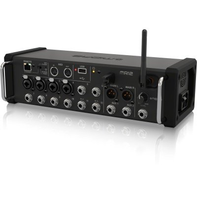 Midas MR12 12-Input Digital Mixer for iPad/Android Tablets with 4 Midas PRO Preamps, 8 Line Inputs, Integrated Wifi Module and USB Stereo Recorder