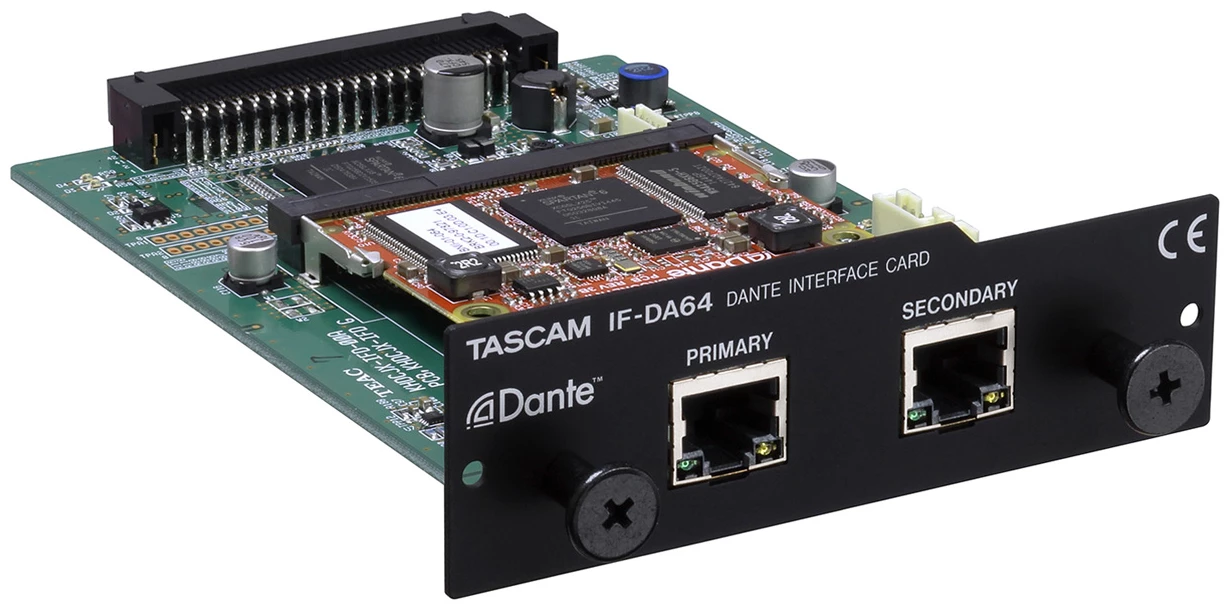 Tascam IF-DA64 Dante interface card for DA-6400/DA-6400dp Tascam IF-DA64 Dante interface card for DA-6400/DA-6400dp