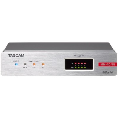 Tascam MM-4D/IN-E 4-Channel Mic/Line Input Dante Converter with Built-In DSP Mixer