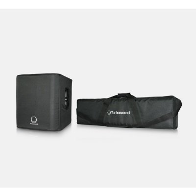 Turbosound iP2000 BUNDLE 1000 Watt Powered Column Loudspeaker with a 12" Subwoofer, Water-Resistant Transport Bag and Protective cover