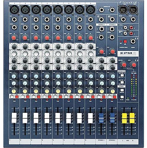 Soundcraft EPM8 8 Mono + 2 Stereo Audio Console (UK Version) Soundcraft EPM8 8 Mono + 2 Stereo Audio Console (UK Version)