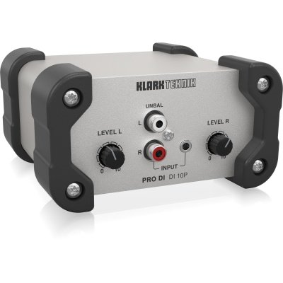 Klark Teknik DI 10P Passive DI Box with Stereo Input/Summed Mono Output, Midas Transformer and Extended Dynamic Range