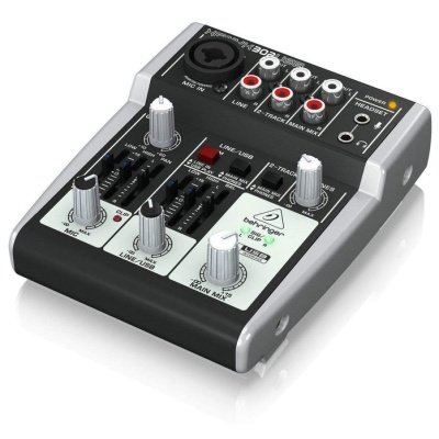 Behringer 302USB Mixer Audio 5 CH (1 Mono & 2 Stereo) w/ Audio Interface