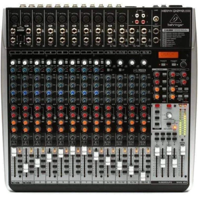 Behringer QX2442USB Mixer Audio 16 CH (8 Mono & 4 Stereo) w/ KLARK TEKNIK Multi-FX Processor USB Interface and Wireless Option