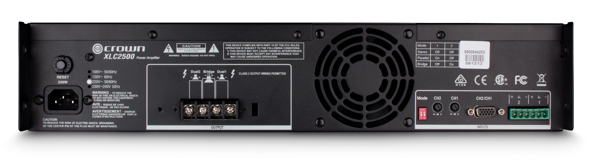 Crown XLC 2500 W-O DSP Two-Channel 500W Power Amplifier Crown XLC 2500 W-O DSP Two-Channel 500W Power Amplifier