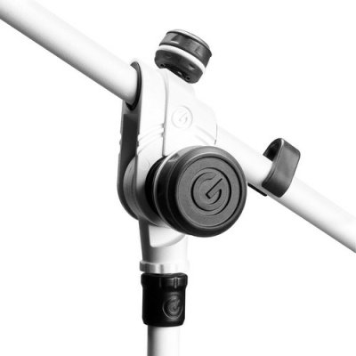Gravity GMS4322W Microphone Stand with Folding Tripod Base and 2-Point Adjustment Telescoping Boom, White