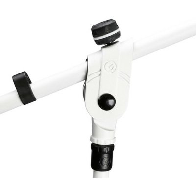 Gravity GMS4322W Microphone Stand with Folding Tripod Base and 2-Point Adjustment Telescoping Boom, White