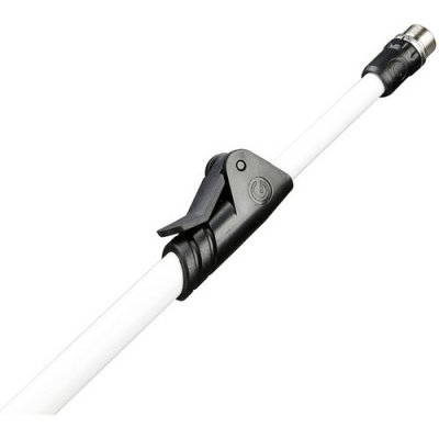 Gravity GMS4322W Microphone Stand with Folding Tripod Base and 2-Point Adjustment Telescoping Boom, White