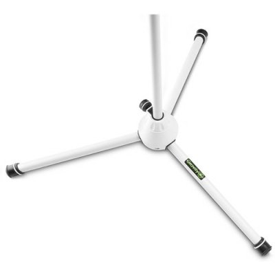 Gravity GMS4322W Microphone Stand with Folding Tripod Base and 2-Point Adjustment Telescoping Boom, White