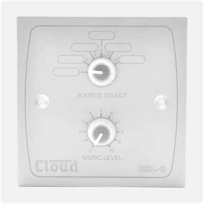 Cloud RSL-6W Remote Music Source and Level Control Plate in White