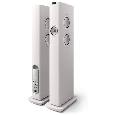 KEF LS60 All-In-One Hi-Fi Wireless Active Floor Standing Speaker White - Pair