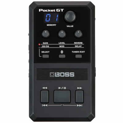 BOSS Pocket GT Effects Processor with YouTube Learning Solution for Guitar and Bass