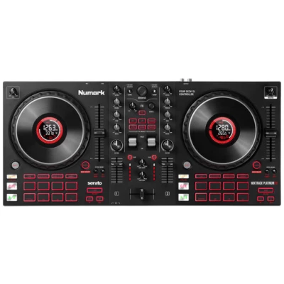 Numark Mixtrack Platinum FX 4-Deck Serato DJ Controller with Jog Wheel Displays and FX Paddles Numark Mixtrack Platinum FX 4-Deck Serato DJ Controller with Jog Wheel Displays and FX Paddles