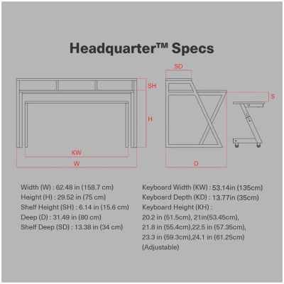 Wavebone Headquarter Z - Wood Top Studio Workstation Desk