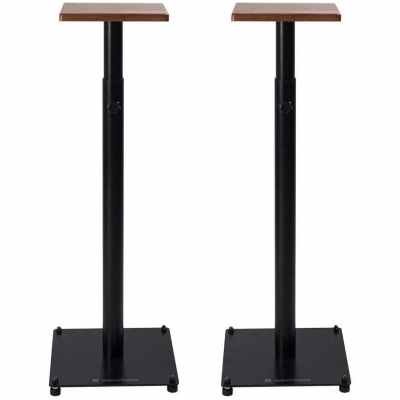 Wavebone Grand Gemini Height Adjustable Studio Monitor Stands- Wood Top