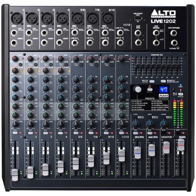 Alto Professional Live 1202 12-Channel Sound Reinforcement USB Mixer with Effects
