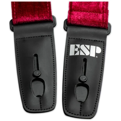 ESP Lock-It Crushed Velvet 2" Strap Red Color