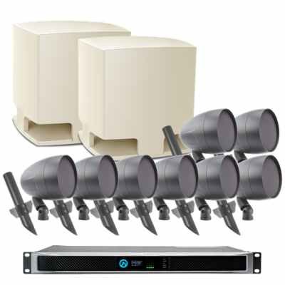 TruAudio HS12TN-PAKLEA-AS3-8 Complete Audio Package: 2x 12" Subs + 8 AS-3 Speakers