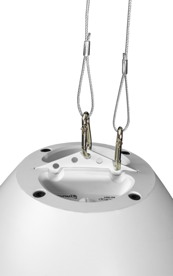 TruAudio BeatDrop commercial 70V/100V/8 ohm 8" Pendant Speaker with Gripple, 
White