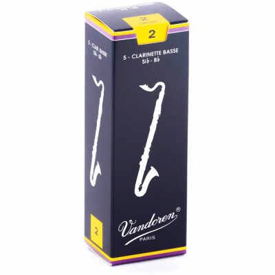 Vandoren CR122 Bass Clarinet Traditional Reeds Strength 2 (Box of 5)