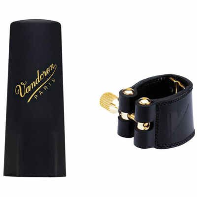 Vandoren LC26P Soprano Sax Leather Ligature + Plastic Cap