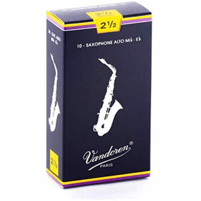 Vandoren SR2125 Traditional Alto Saxophone Reeds Strength 2.5 (Box of 10)