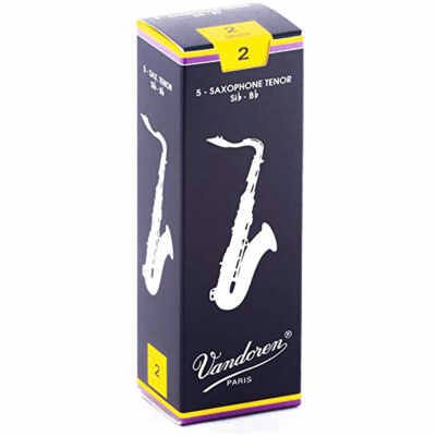 Vandoren SR222 Traditional Tenor Saxophone Reeds Strength 2 (Box of 5)