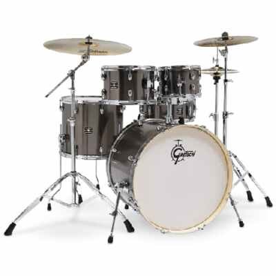 Gretsch GE4E825GS Energy 5-Piece Drum Kit w/Hardware (22inch BD), No Cymbals, Grey Steel