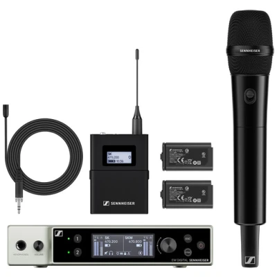 Sennheiser EW-DX MKE 2 / 835-S SET (R1-9) Digital wireless lavalier/handheld set. Includes EW-DX EM 2 receiver, SKM-S handheld transmitter, EW-DK SK bodypack transmitter, MKE 2 lavalier, MMD 835 capsule and BA 70 batteries R1-9 520 - 607.8